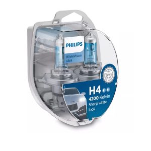 זוג נורות PHILIPS WhiteVision ultra H4